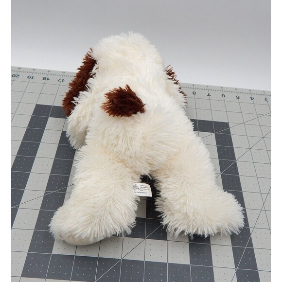 Toy Factory Sitting Dog Plush Stuffed White Brown Ears Embroidered Eyes 2011 - Picture 5 of 9